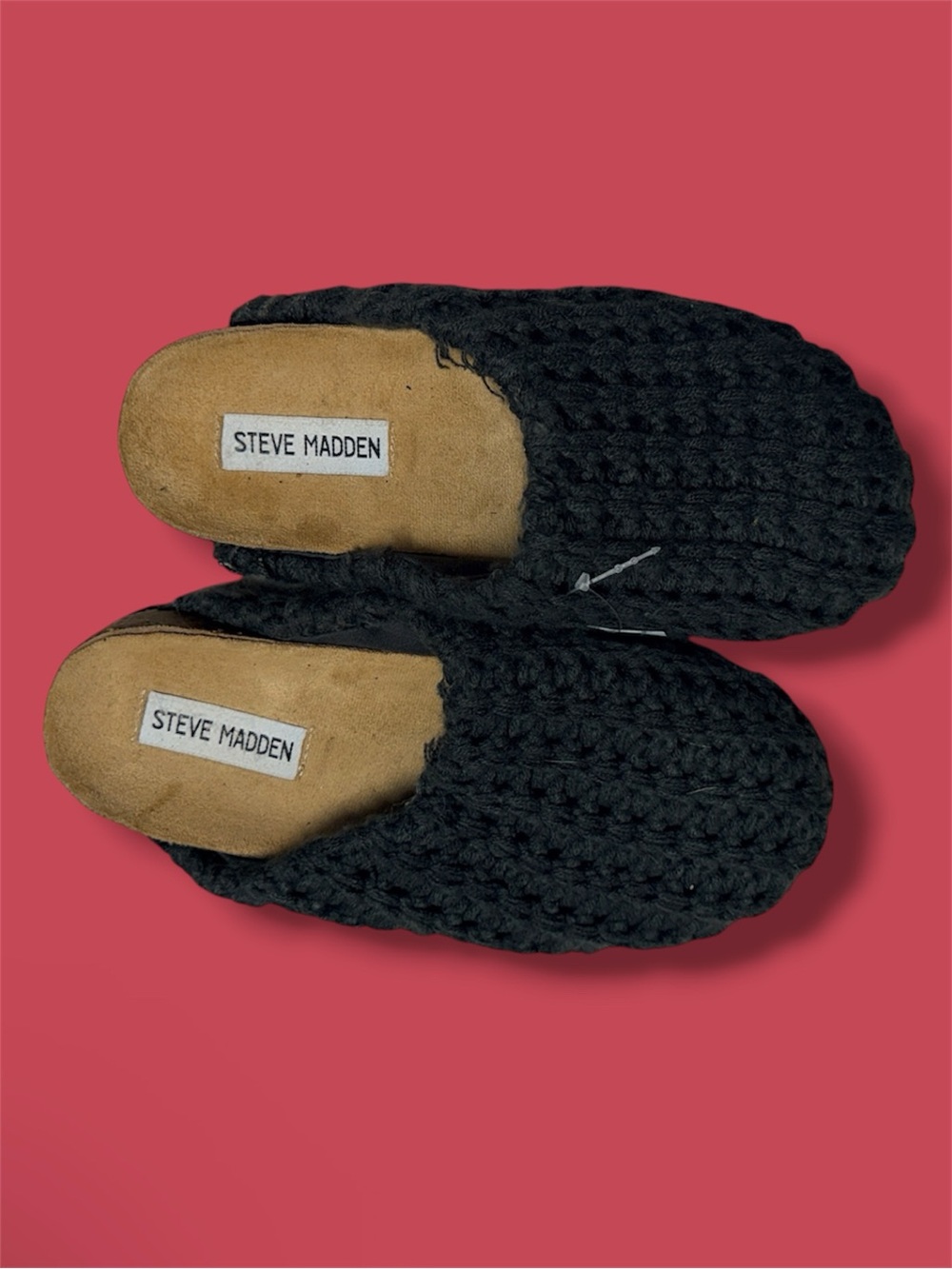 Steve Madden Grey Knit Slip-On Clog Slippers - Picture 3 of 5